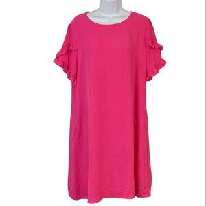 HOT TOUCH Ruffle Sleeve Sheath Dress w/ Pockets! Sz XL